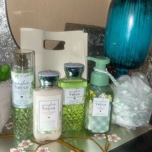 Bath and Bodyworks Gingham fresh gift set combo